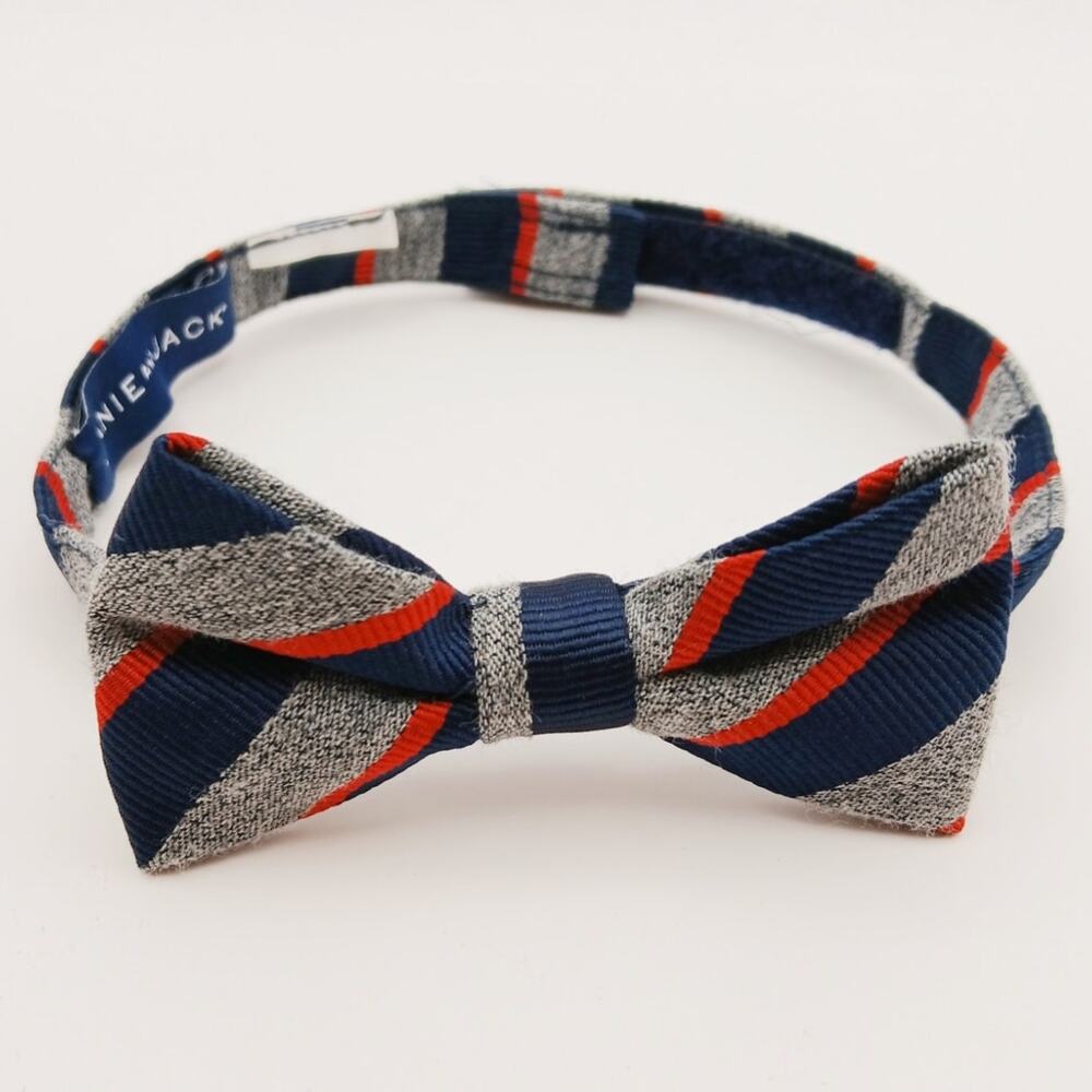 Janie and Jack Pre-Tied Adjustable Bowtie Toddler Boys Navy Red Gray Striped